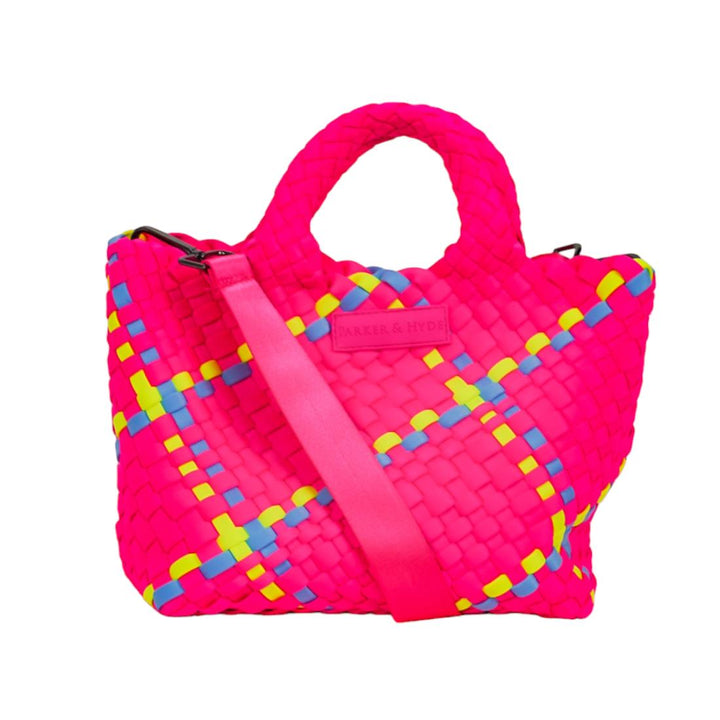 Neon Pink Multi - Woven Mini Tote