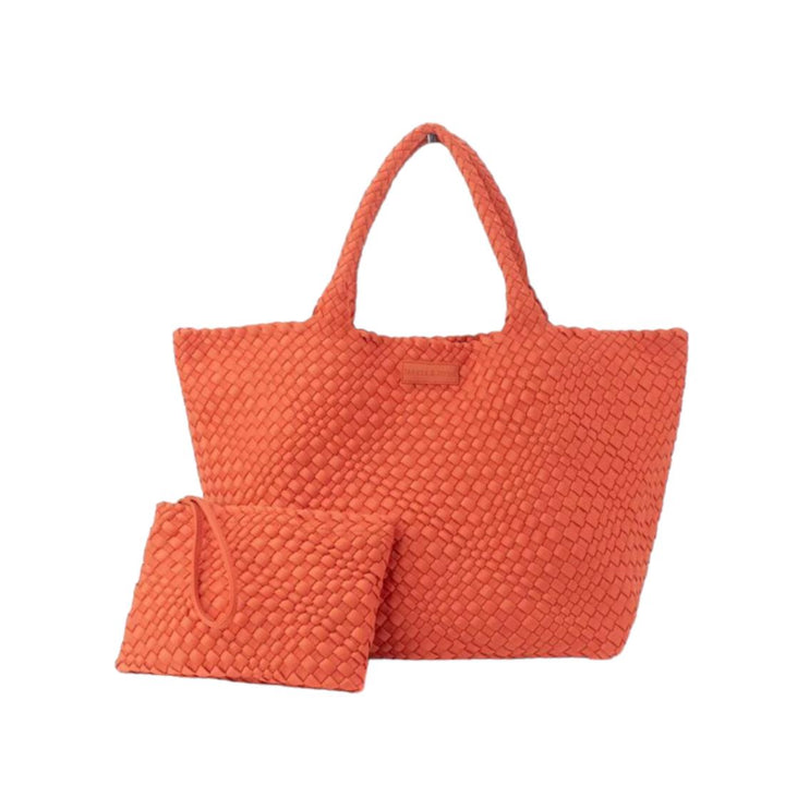 Burnt Orange - Oversized Woven Tote