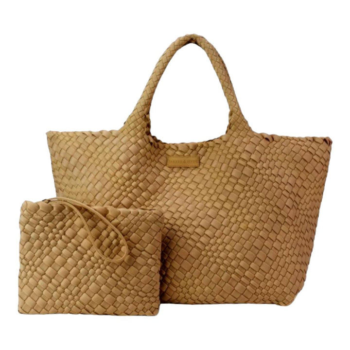 Camel - Oversized Woven Tote