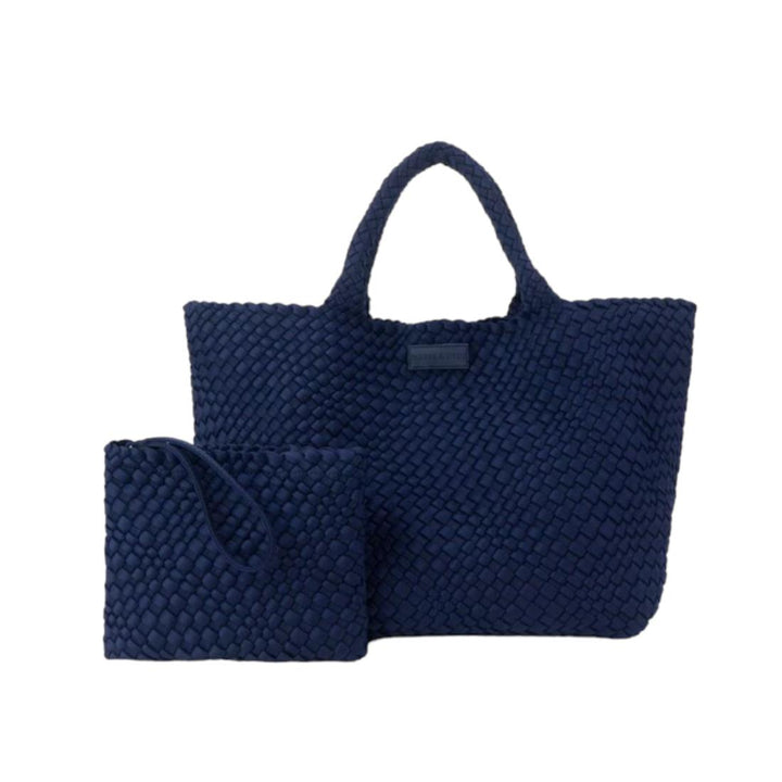 Navy - Oversized Woven Tote