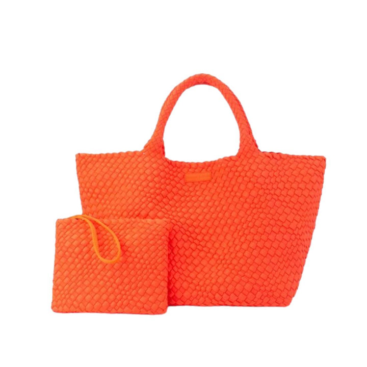 Neon Orange - Oversized Woven Tote